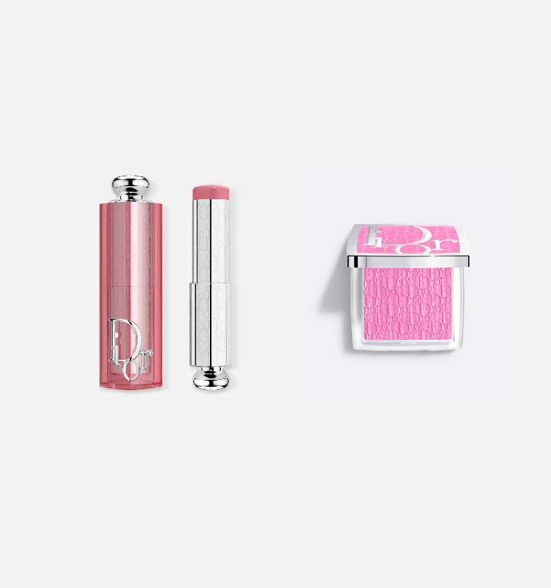 Duo Rosy Glow Stick et Dior Addict Lip Glow Butter - Look rose frais